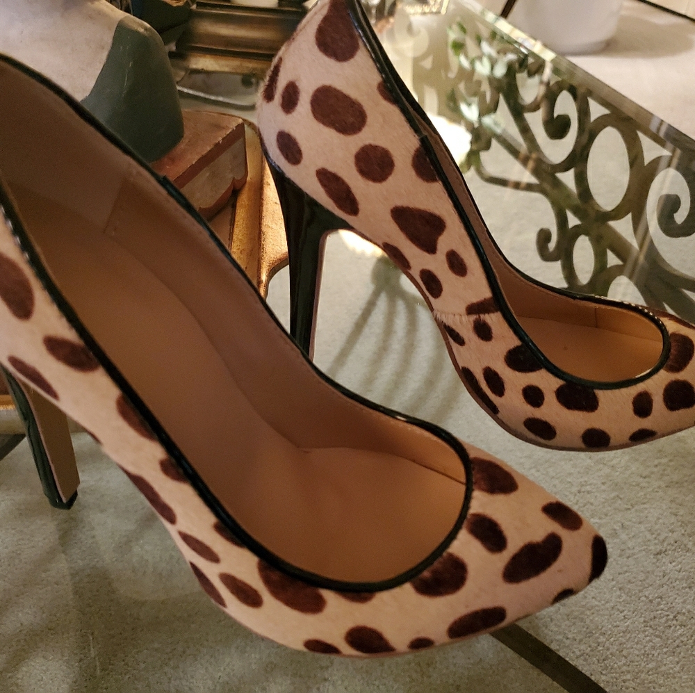 NWB Leopard Calfskin Stilettos Heels